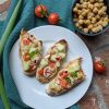 mediterranean hummus toast recipe with quick pickled veggies low sodium vegan snack ideas