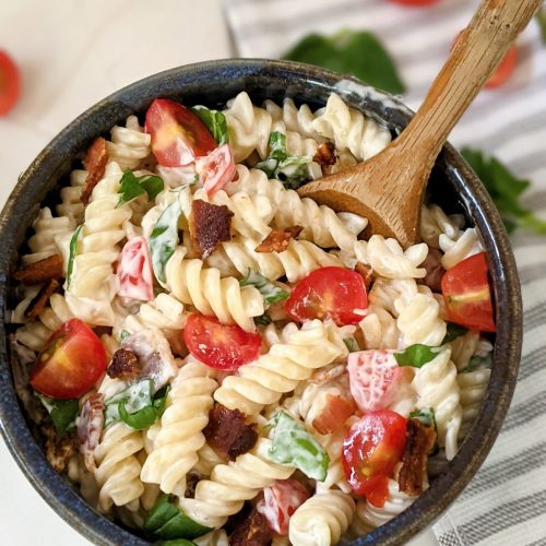 blt ranch pasta salad recipe vegetarian summer pasta salads summer side dishes for entertaining recipes for cookout vegan blt pasta salad recipe