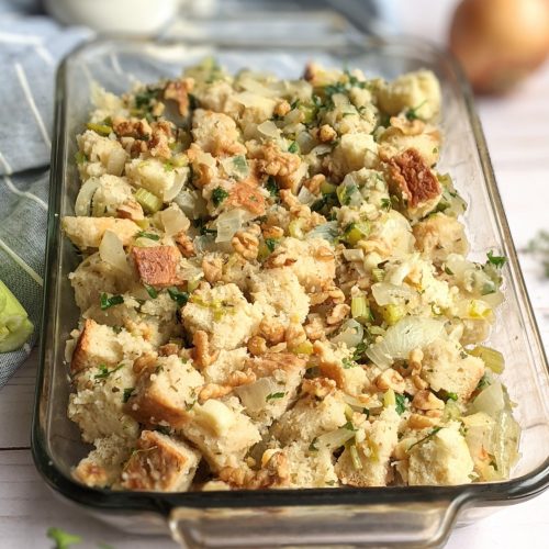 low sodium dressing with homemade bread celery onions garlic parsley and sage stuffing recipe no meat vegetarian healthy stuffing recipe no salt