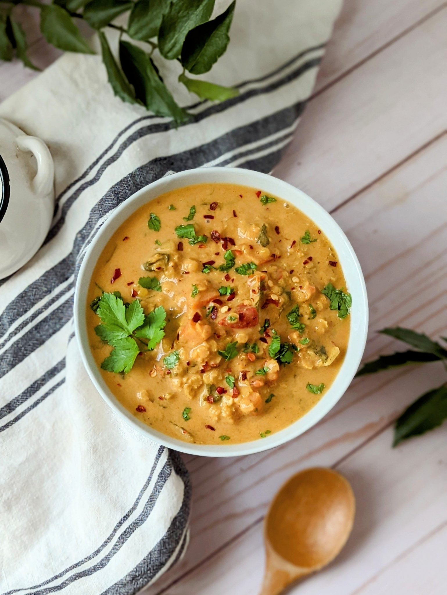 Red Lentil Soup with Coconut Milk Recipe (Vegetarian, High Fiber)