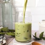 matcha latte in the blender vegan gluten free almond milk matcha latte homemade almond milk latte with matcha green tea powder latte