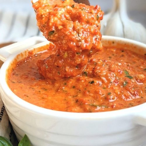 red romesco dip with bell peppers recipe roasted pepper italian sauce with peppers for noodles pasta or spaghetti vegan egg free dairy and gluten free