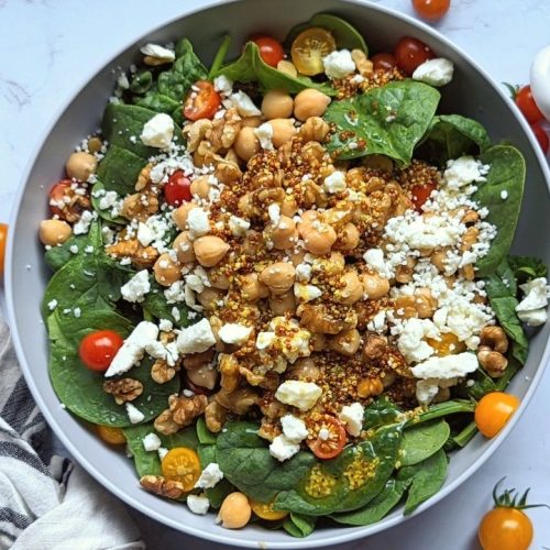 chickpea spinach salad recipe gluten free vegetarian salads with walnuts and tomatoes