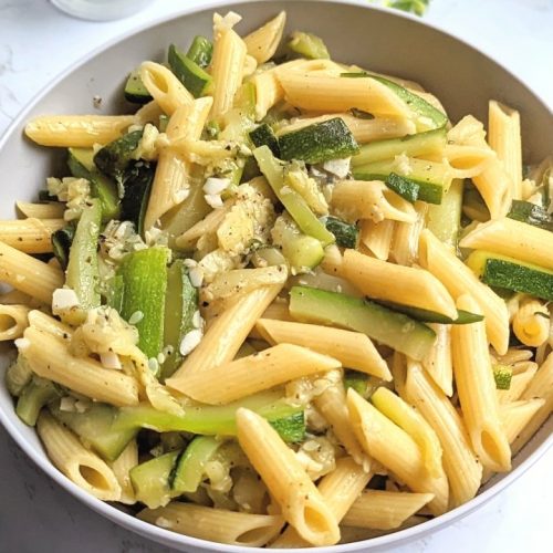 pasta with penne noodles recipe summer squash pasta recipes healthy vegetarian noodles with butter olive oil parmesan cheese garlic and thyme